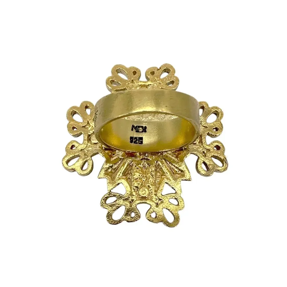 VIRGINS SAINTS & ANGELS VSA Electra Cross Ring in Gold Size 6